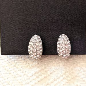 Tear drop crystal clip-on earrings